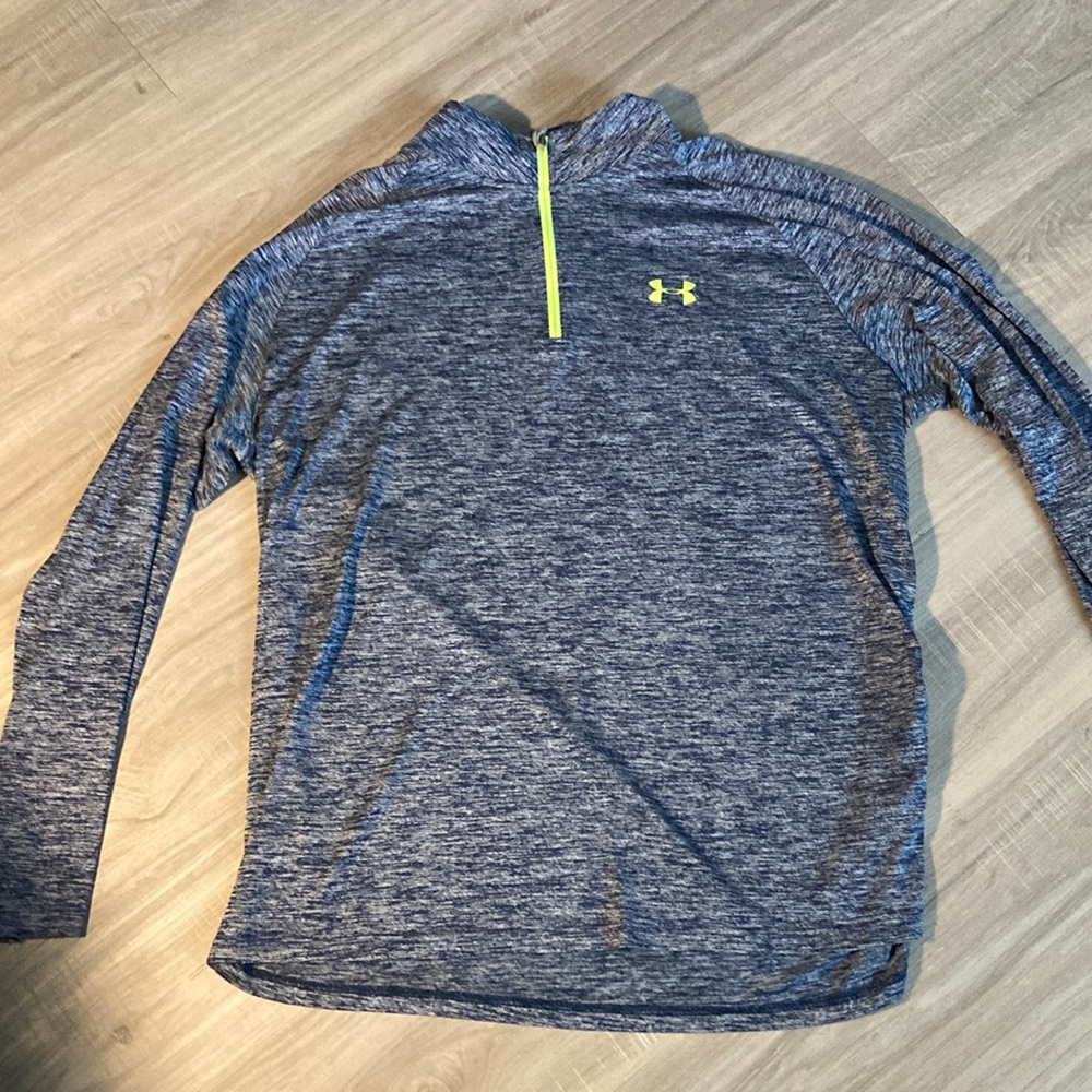 Men’s 3/4 Zip Long Sleeve - Blue/Grey, Size L, Under Armour